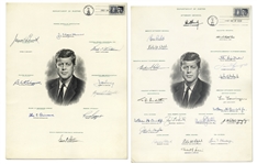 Robert Kennedy Signed Portrait of His Brother, President John F. Kennedy -- Also Signed by JFKs Justice Department